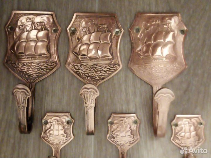 Крючок настенный винтаж. Бронза СССР 70-е