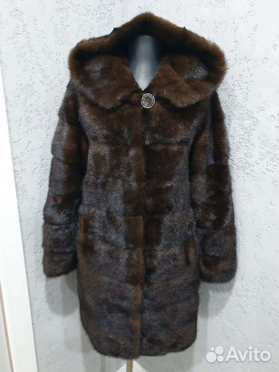 Шуба норковая с капюшоном