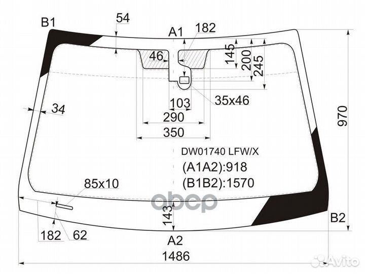 Стекло лобовое (Датчик дождя) Cadillac CTS 07-15
