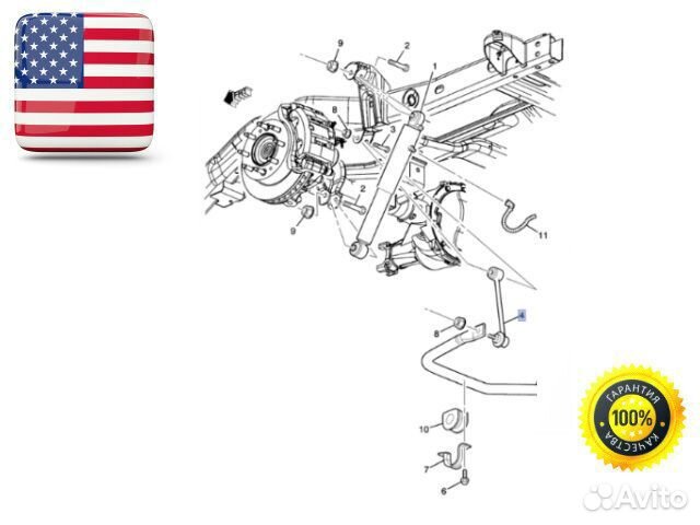 Стойка заднего стабилизатора Chevrolet Tahoe 00-20