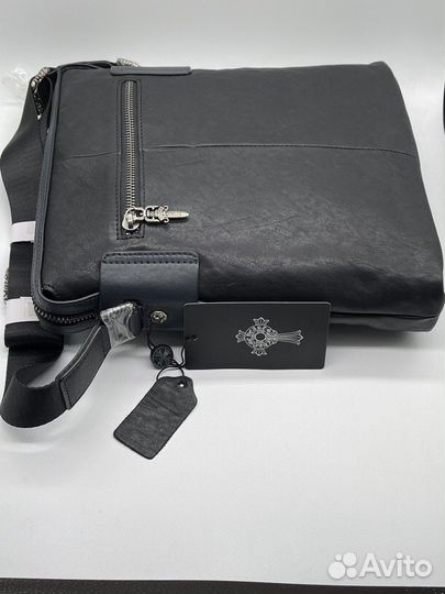 Сумка chrome hearts мужская натуральная кожа