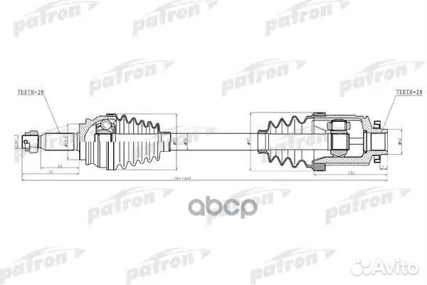 Полуось привода PDS2034 patron