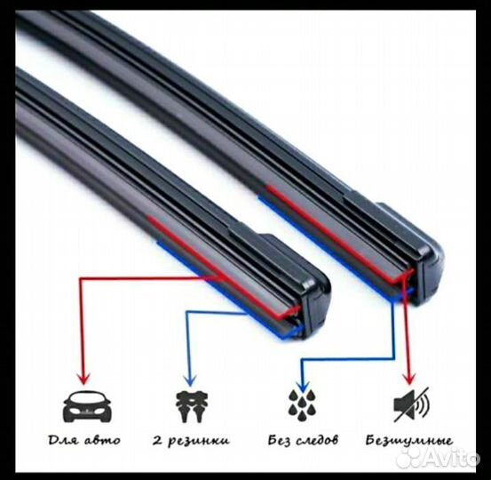 Щетки стеклоочистителя с двумя резинами