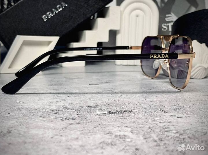 Очки Prada Aviator золотые