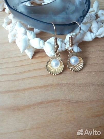Ожерелье ракушки и серьги
