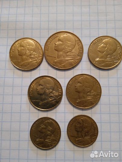 Монеты Centimes. Franc. Lire. Крона. Ore