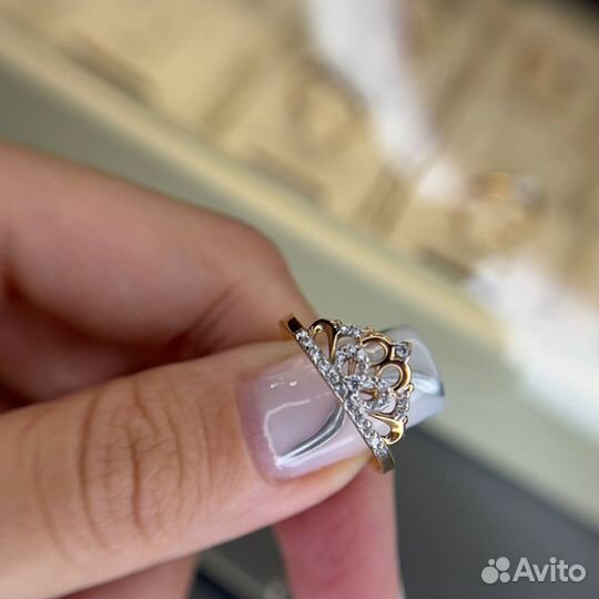 Золотое кольцо 585 пробы золотая корона