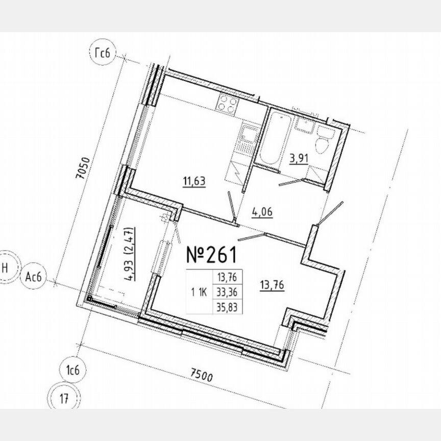 1-к. квартира, 35,8 м², 6/10 эт.