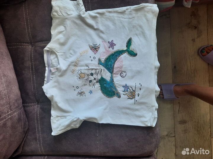 Одежда летняя и зимняя для девочек 128