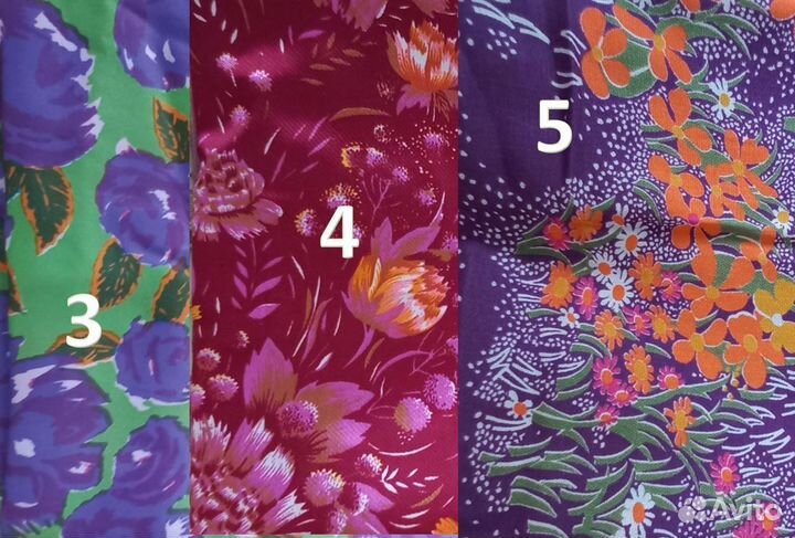 Отрезы ткани СССР ситец, шелк, сатин, шерсть