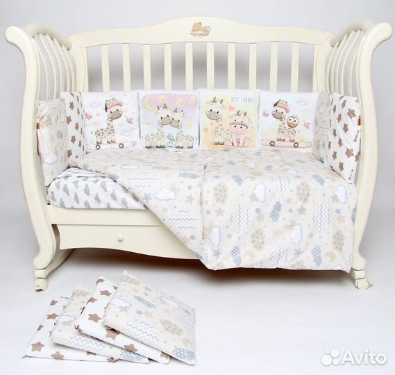 Комплект в кроватку Подушкино Панно «Жирафики» съё