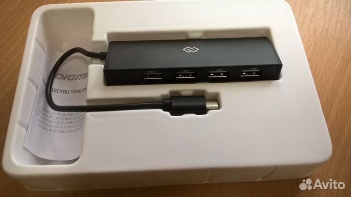 USB-разветвитель Digma HUB-4U2.0-UC-B Type-C