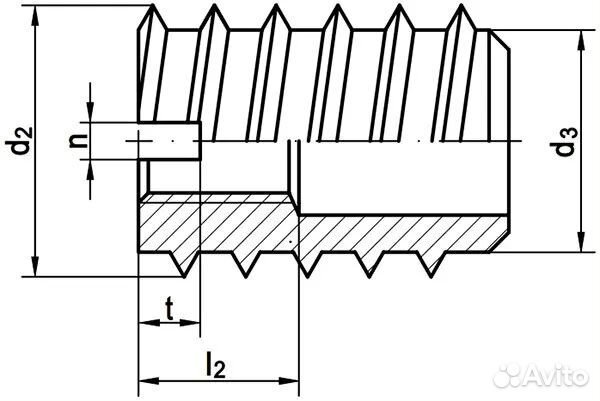 Муфта (гайка) мебельная резьбовая М5х10 DIN7965