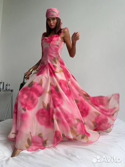 Яркое платье Zimm (платок в комплекте)