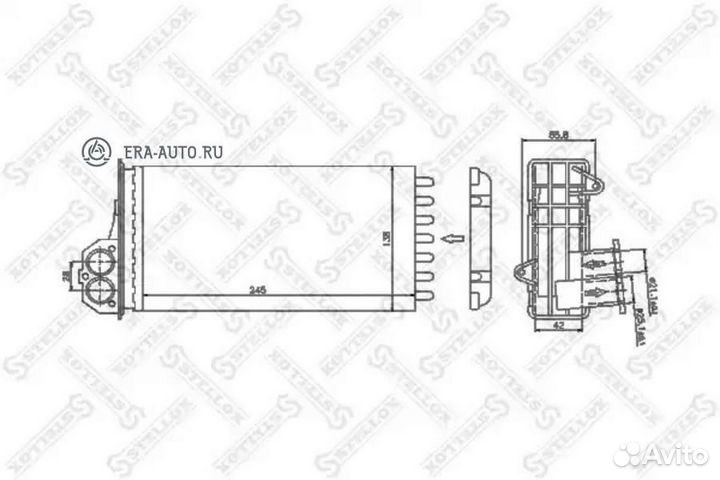 Stellox 1035047SX радиатор печки\ Peugeot 206 1.1-2.0HDi 98