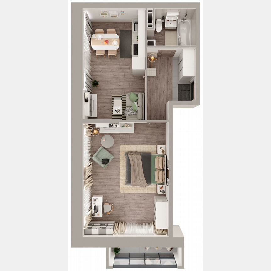 1-к. квартира, 52 м², 12/23 эт.