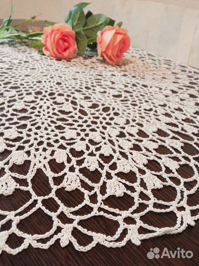 Салфетка вязаная кружевная ажурная