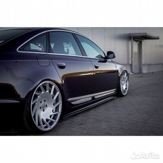 Сплиттер на пороги Audi A6 C6