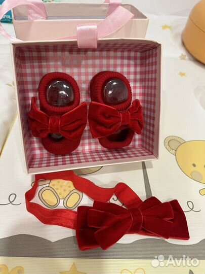 Пинетки и повязка для девочки