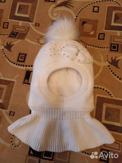 Шапка шлем для девочки зима