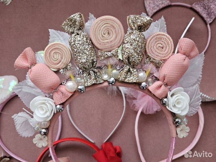 Ободок с цветами, повязка на голову