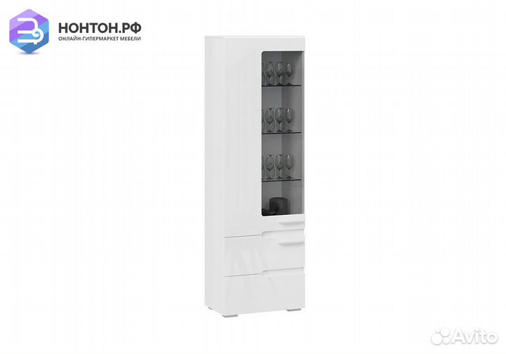 Шкаф для посуды Фьюжн белый глянец / белый