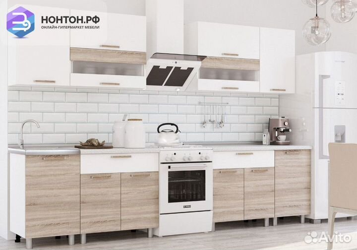 Кухня Айсбери 2.4 м белый / сонома