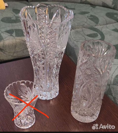 Вазы хрустальные, бокалы, стаканы, рюмки СССР