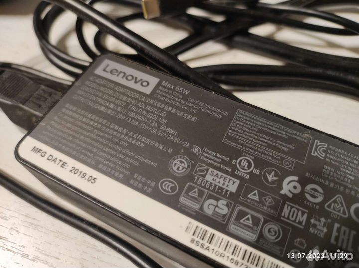 Блок питания для ноутбука Lenovo 65W Type-C