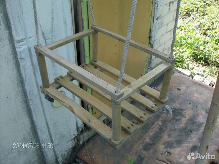 Качели детские подвесные деревянные