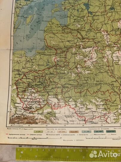 1912 Антикварная карта Западная Россия
