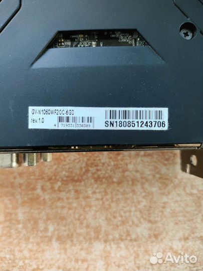 Видеокарта gtx 1060 6gb gigabyte