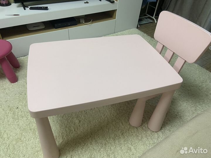 Детский стол и стул IKEA маммут