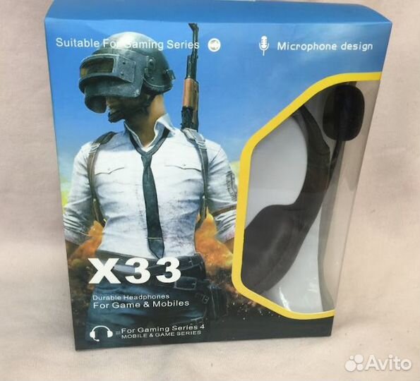 Игровые наушники X33 (разъем под тел.)