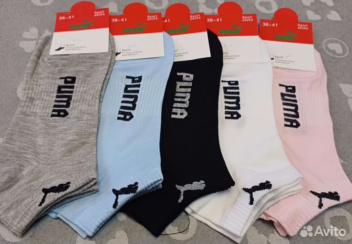 Носки женские короткие nike adidas puma reebok