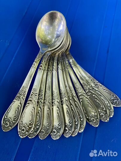 Кофейные ложки мельхиор, набор 12 шт. СССР