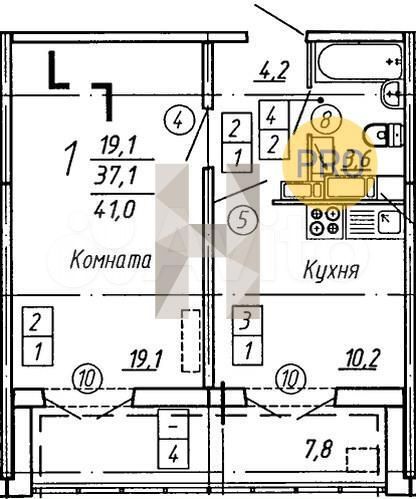 1-к. квартира, 40,9 м², 9/17 эт.