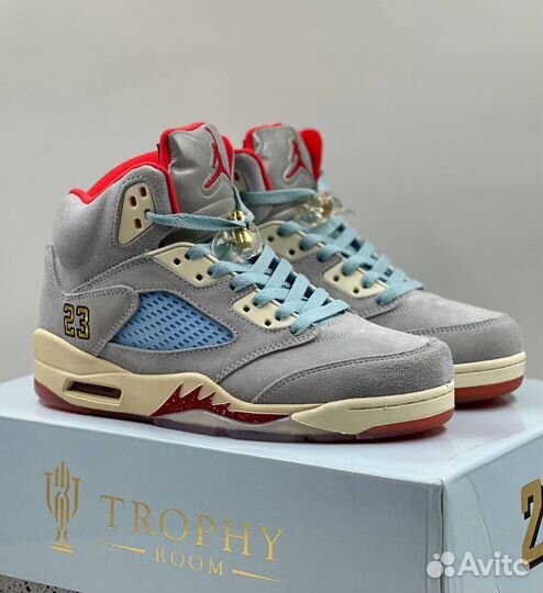 Nike air jordan 5 retro ice Blue x Trophy Room