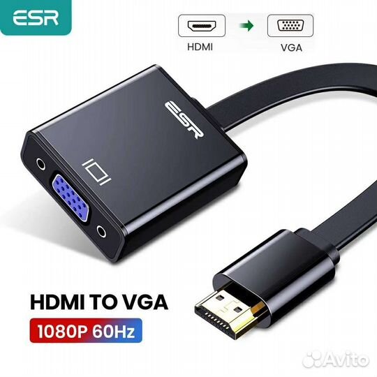 Брендовый переходник ESR Hdmi to VGA (новый) PS4