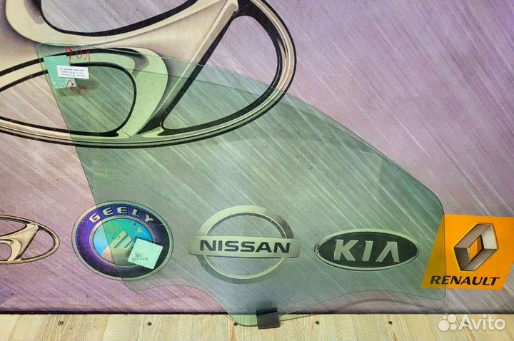 Стекло боковое двери Renault logan Лев