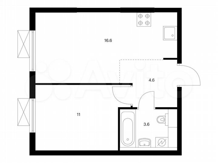 1-к. квартира, 35,8 м², 23/25 эт.