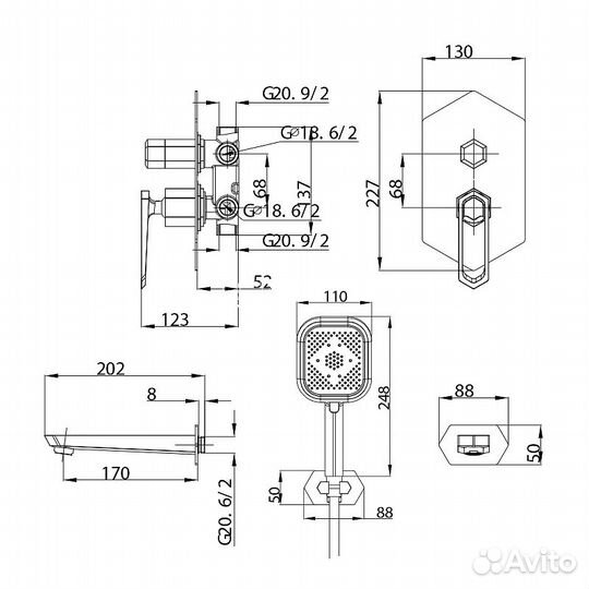 Душевая система Lemark Prizma LM3922C Хром