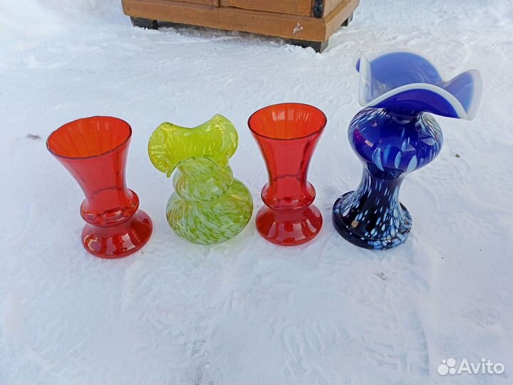 Ваза цветное стекло СССР