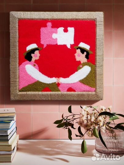 Панно Разговор в технике ковровая вышивка