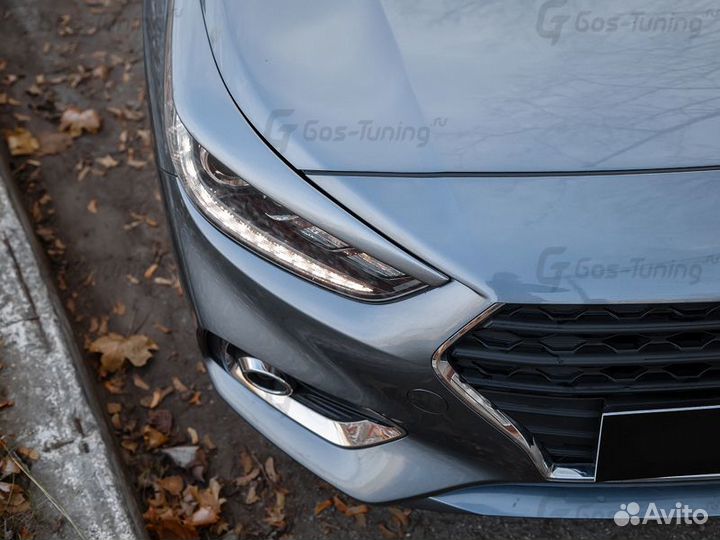 Накладки на фары Реснички на Hyundai Solaris 2 V2