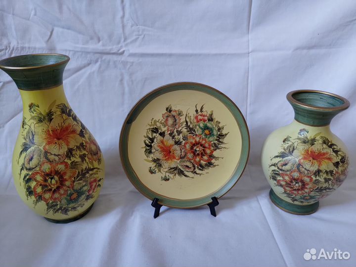 Набор вазочки тарелка декор интерьер новый