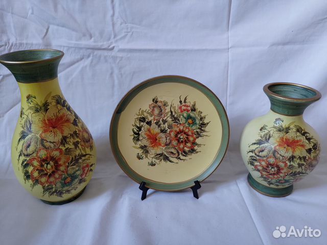 Набор вазочки тарелка декор интерьер новый