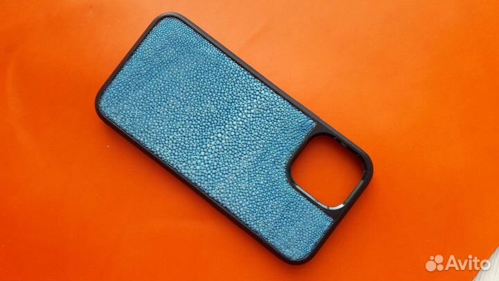 Чехол телефона iPhone 12 13про макс из кожи ската