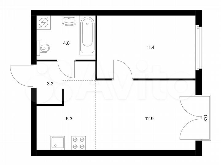 2-к. квартира, 38,8 м², 8/32 эт.