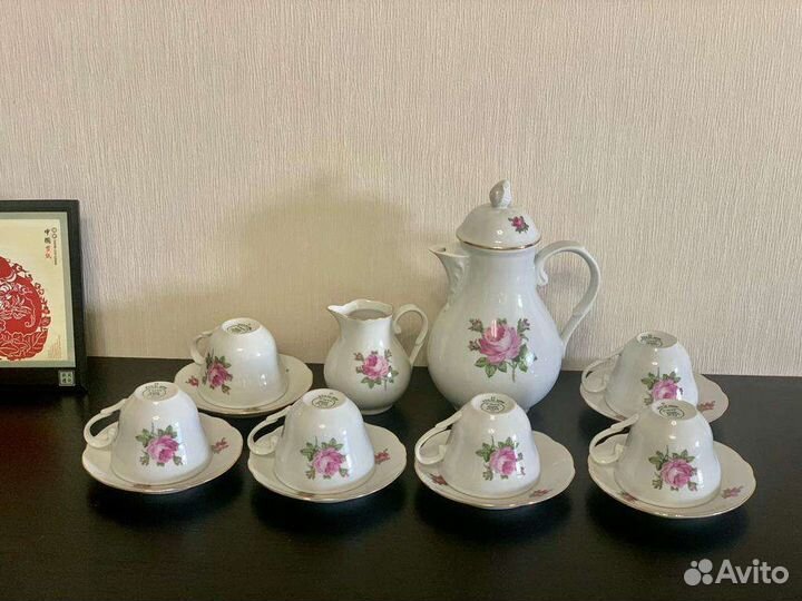 Кофейные сервизы Kahla ГДР с розой